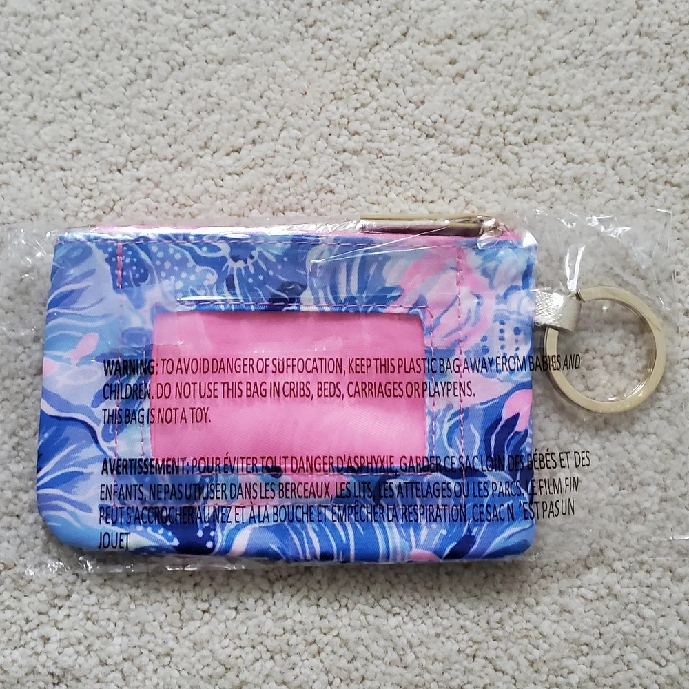 NWT Lilly Pulitzer Shade Seekers ID Case Tropical Print Keychain